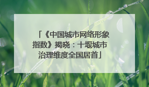 《中国城市网络形象指数》揭晓：十堰城市治理维度全国居首