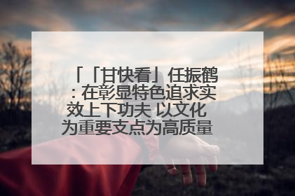 「甘快看」任振鹤：在彰显特色追求实效上下功夫 以文化为重要支点为高质量发展增添动能