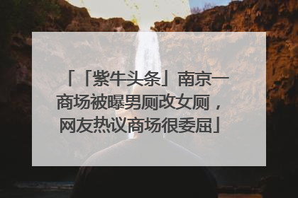 「紫牛头条」南京一商场被曝男厕改女厕，网友热议商场很委屈
