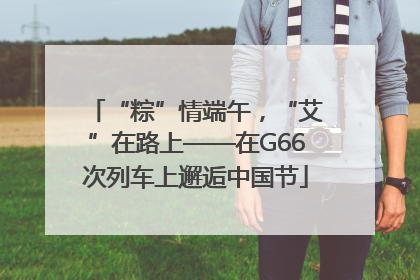 “粽”情端午，“艾”在路上——在G66次列车上邂逅中国节