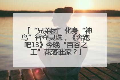 “兄弟团”化身“神鸟”智夺灵珠，《奔跑吧13》今晚“百谷之王”花落谁家？
