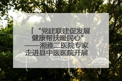 “党建联建促发展 健康帮扶暖民心”——湘雅二医院专家走进县中医医院开展健康帮扶活动