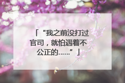 “我之前没打过官司，就怕遇着不公正的……”