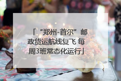 “郑州-首尔”邮政货运航线复飞 每周3班常态化运行