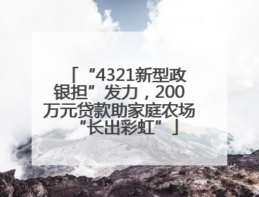“4321新型政银担”发力，200万元贷款助家庭农场“长出彩虹”