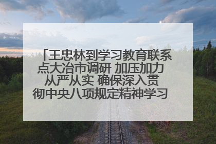 王忠林到学习教育联系点大冶市调研 加压加力 从严从实 确保深入贯彻中央八项规定精神学习教育取得实效