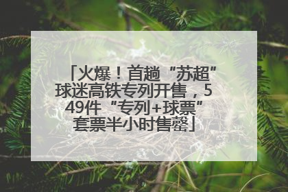 火爆！首趟“苏超”球迷高铁专列开售，549件“专列+球票”套票半小时售罄
