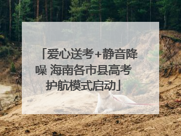 爱心送考+静音降噪 海南各市县高考护航模式启动