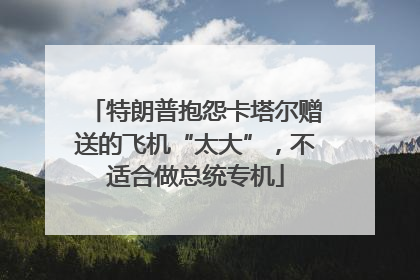 特朗普抱怨卡塔尔赠送的飞机“太大”，不适合做总统专机