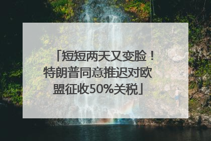 短短两天又变脸！特朗普同意推迟对欧盟征收50%关税