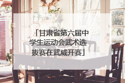 甘肃省第六届中学生运动会武术选拔赛在武威开赛