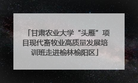 甘肃农业大学“头雁”项目现代畜牧业高质量发展培训班走进榆林榆阳区