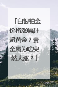 白银铂金价格涨幅赶超黄金？贵金属为啥突然大涨？