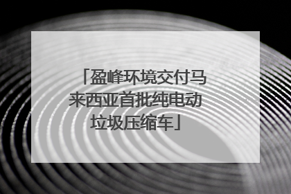 盈峰环境交付马来西亚首批纯电动垃圾压缩车