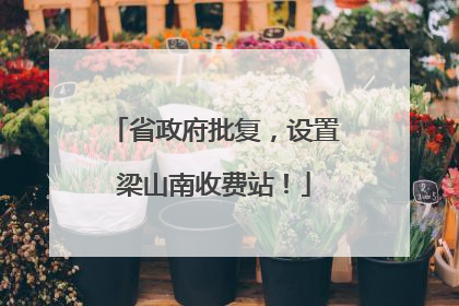 省政府批复，设置梁山南收费站！