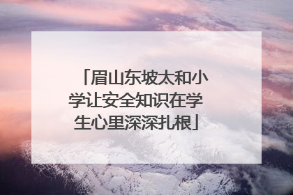眉山东坡太和小学让安全知识在学生心里深深扎根