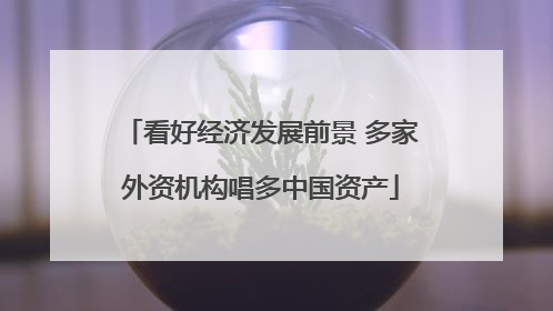 看好经济发展前景 多家外资机构唱多中国资产
