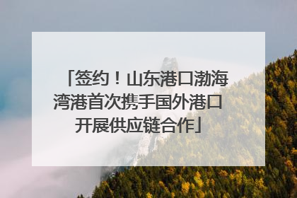 签约！山东港口渤海湾港首次携手国外港口开展供应链合作