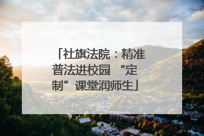 社旗法院：精准普法进校园 “定制”课堂润师生