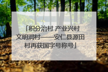 积分治村 产业兴村 文明润村——安仁县源田村再获国字号称号
