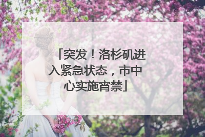 突发！洛杉矶进入紧急状态，市中心实施宵禁