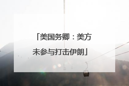 美国务卿：美方未参与打击伊朗