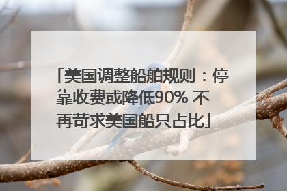 美国调整船舶规则：停靠收费或降低90% 不再苛求美国船只占比