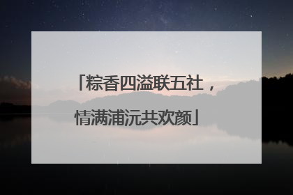 粽香四溢联五社，情满浦沅共欢颜