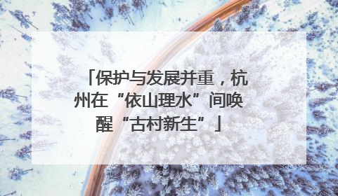 保护与发展并重，杭州在“依山理水”间唤醒“古村新生”