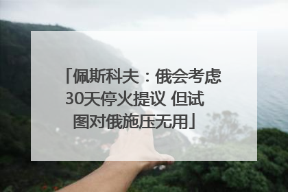 佩斯科夫：俄会考虑30天停火提议 但试图对俄施压无用