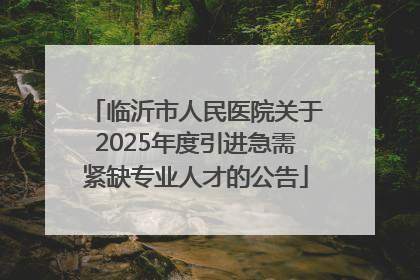 临沂市人民医院关于2025年度引进急需紧缺专业人才的公告