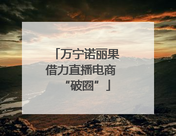 万宁诺丽果借力直播电商“破圈”