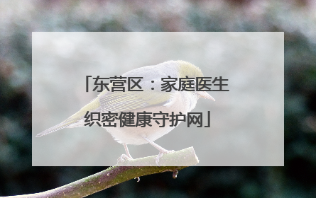 东营区：家庭医生织密健康守护网
