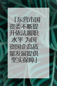 东营市国资委不断提升依法履职水平 为国资国企高质量发展提供坚实保障