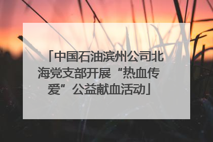 中国石油滨州公司北海党支部开展“热血传爱”公益献血活动