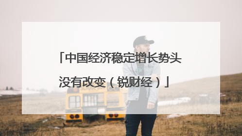 中国经济稳定增长势头没有改变（锐财经）