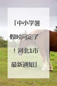 中小学暑假时间定了！河北1市最新通知