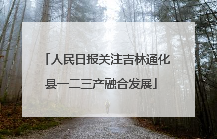 人民日报关注吉林通化县一二三产融合发展