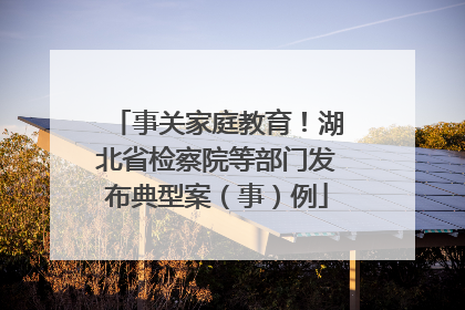 事关家庭教育！湖北省检察院等部门发布典型案（事）例