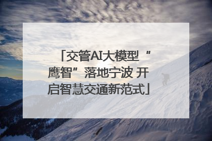 交管AI大模型“鹰智”落地宁波 开启智慧交通新范式