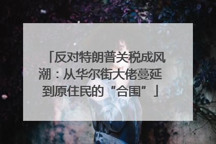 反对特朗普关税成风潮：从华尔街大佬蔓延到原住民的“合围”