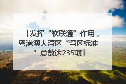 发挥“软联通”作用，粤港澳大湾区“湾区标准”总数达235项