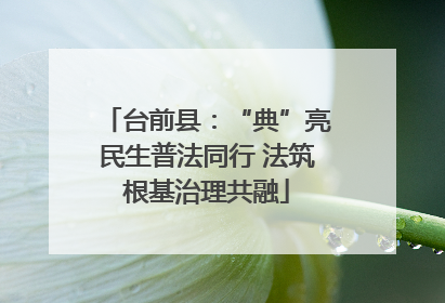 台前县：“典”亮民生普法同行 法筑根基治理共融