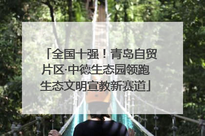 全国十强！青岛自贸片区·中德生态园领跑生态文明宣教新赛道