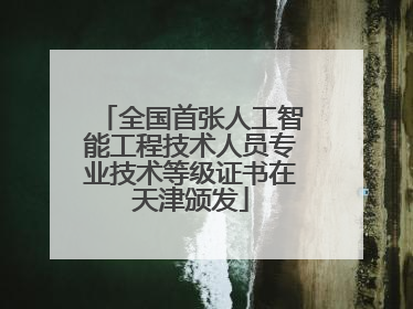 全国首张人工智能工程技术人员专业技术等级证书在天津颁发