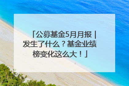 公募基金5月月报｜发生了什么？基金业绩榜变化这么大！