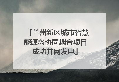 兰州新区城市智慧能源岛协同耦合项目成功并网发电