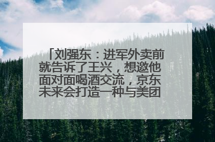 刘强东：进军外卖前就告诉了王兴，想邀他面对面喝酒交流，京东未来会打造一种与美团不同的商业模式