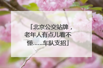 北京公交站牌，老年人有点儿看不懂……车队支招
