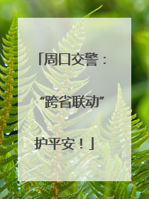 周口交警：“跨省联动”护平安！